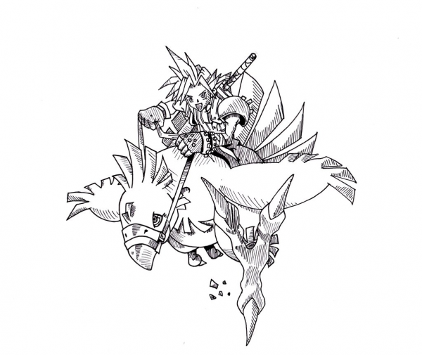 Cloud and Chocobo by jowellens