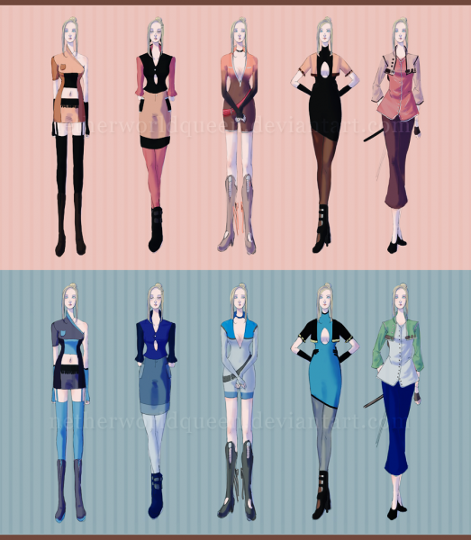 Alternate outfits for Quistis Trepe by NetherworldQueen