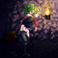 Terra and Locke: Caves of Narshe by RelmArrowney