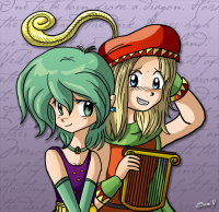 Rydia and Edward by xkappax