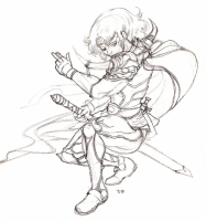 Amano-esque Cecil Drawing by Kame