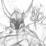 Golbez, clad in black. by Miss Ronin