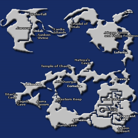 [Final Fantasy I World Map Image]